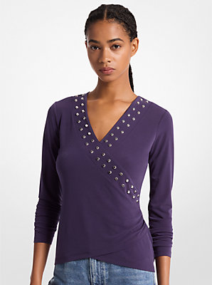 Astor Stud Matte Jersey Top - Flash Sale: Exclusive Deal on Fashionable Comfort