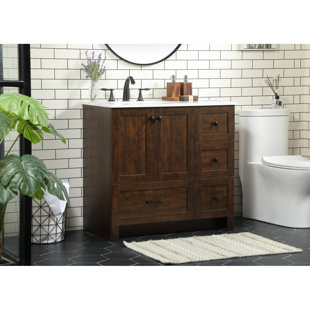 Carland 36'' Single Bathroom Vanity with Engineered Marble Top - Unbeatable Bargain on Bathroom Vanities