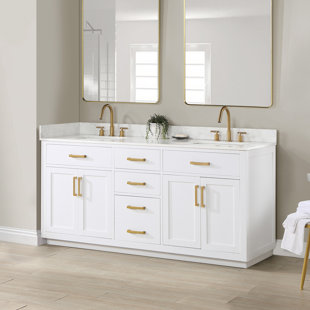 Colleyville 72'' Double Bathroom Vanity with Engineered Stone Top - Unbeatable Clearance Deal on Double Sink Vanity.
