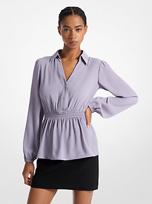 Crepe Button-Down Shirt - Best Clearance Deal on Soft Comfortable Shirts