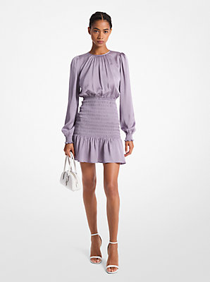 Crinkled Satin Smocked Dress - Limited Time Offer