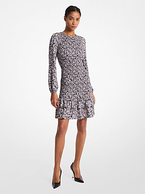 Floral Print Smocked Matte Jersey Dress - Flash Sale on Comfortable Fashion.