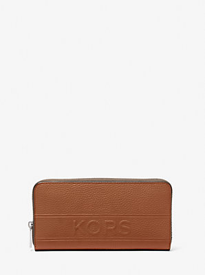 Hudson Pebbled Leather Zip-Around Wallet - Best Clearance Deal on Luxury Leather Accessories.