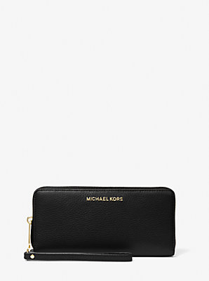 Jet Set Travel Large Pebbled Leather Wristlet - Unbeatable Bargain on Premium Leather Accessories