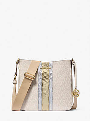 Jet Set Travel Small Signature Logo and Metallic Messenger Bag - Unbeatable Bargain on Stylish Travel Accessories