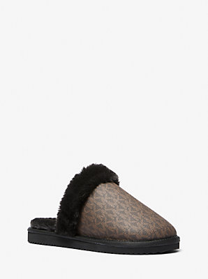Liddy Signature Logo and Faux Fur Slipper - Exclusive Deal on Luxurious Slippers at Unbeatable Bargain