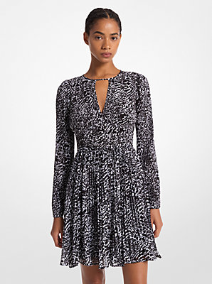 Ocelot Print Georgette Dress - Best Clearance Deal on Animal Print Fashion.