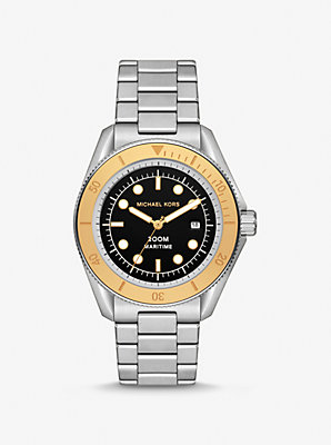 Oversized Maritime Silver-Tone Watch - Exclusive Deal on Classic Timepieces