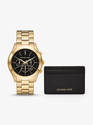 Oversized Slim Runway Watch and Card Case Gift Set - Unbeatable Bargain