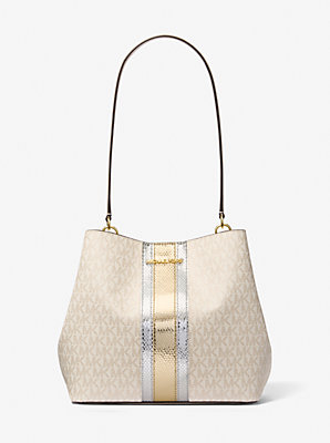 Pratt Medium Signature Logo and Metallic Shoulder Bag - Flash Sale on Luxury Fashion Must-Haves