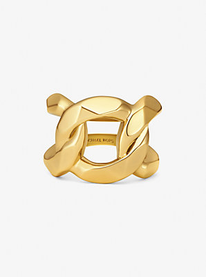Precious Metal-Plated Brass Curb-Link Ring - Best Clearance Deal on Brass Curb-Link Rings