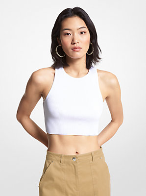 Ribbed Recycled Viscose Blend Cropped Tank Top - Unbeatable Bargain on Sustainable Fashion
