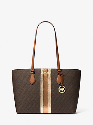 Sheila Large Signature Logo and Metallic Tote Bag - Exclusive Deal on Stylish Metallic Tote
