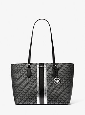 Sheila Large Signature Logo and Metallic Tote Bag - Unbeatable Bargain on Luxury Metallic Totes.