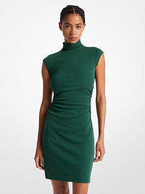 Stretch Cotton Funnel Neck Dress - Exclusive Deal on Comfortable Dressing