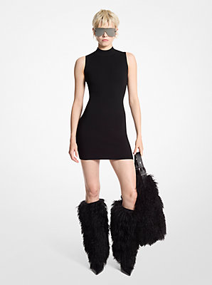 Stretch Viscose Mock Neck Dress - Exclusive Deal on Comfortable Fashion.