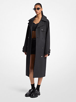 Stretch Wool Blend Trench Coat - Exclusive Deal on Comfortable Wool Coats
